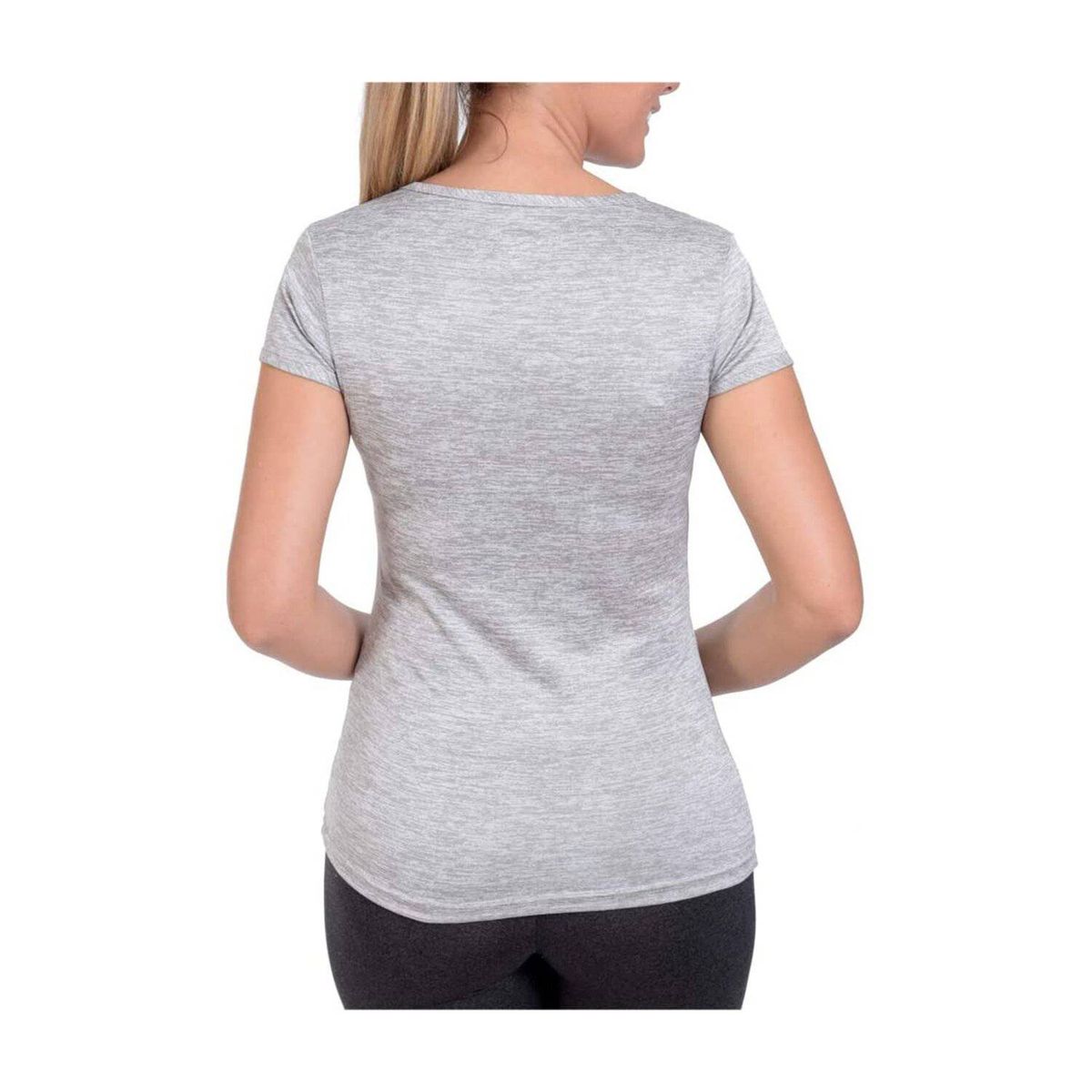 WILSON - Camiseta cuello v wilson jaspeada 71566 mujer gym.