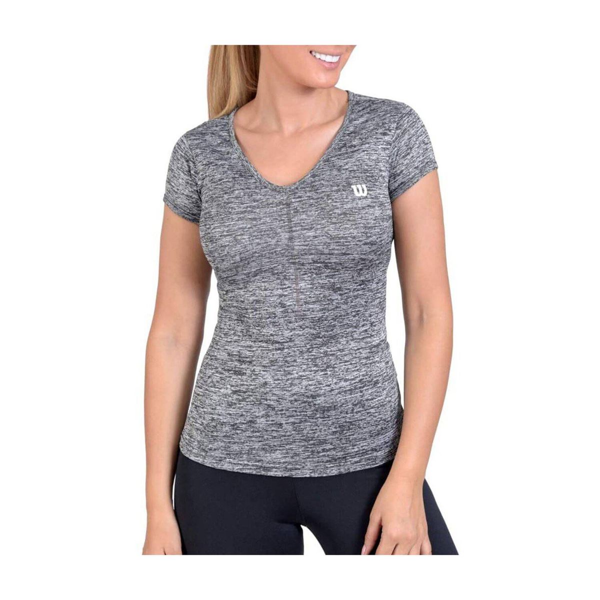 WILSON - Camiseta Cuello V Wilson Jaspeada Rosa Mujer