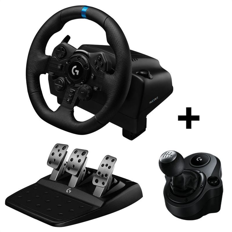 LOGITECH - Volante Carreras Trueforce PS4 y PS5 G923 Pc Palanca Cambios Logitech