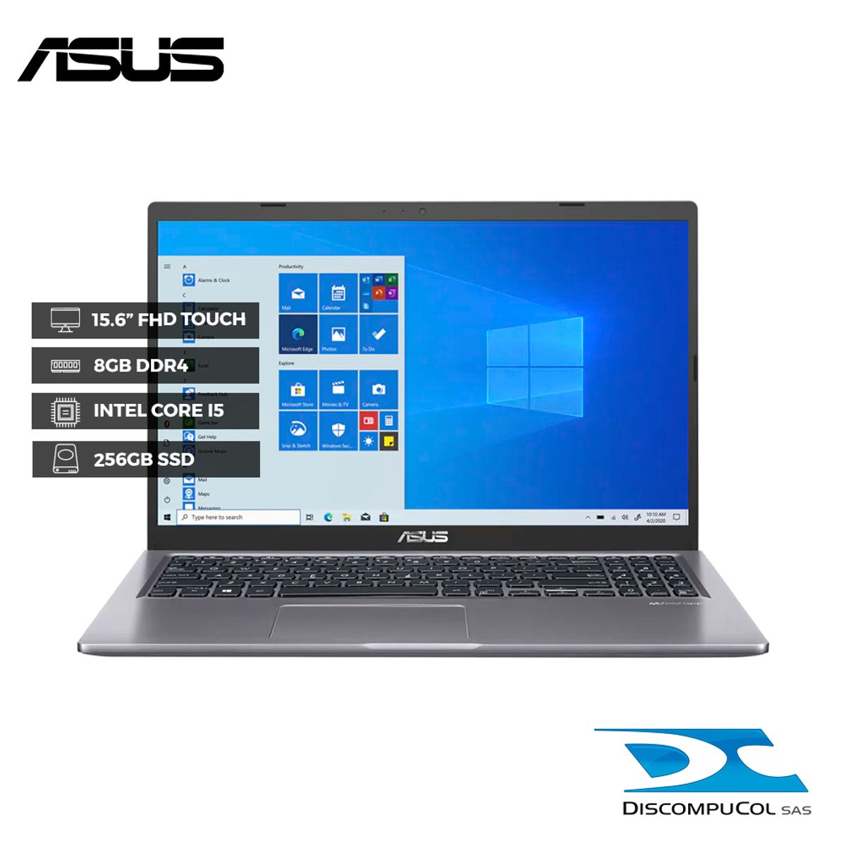 ASUS - Portátil Asus Vivobook 15 /CORE I5 /RAM 8GB/ 256GB SSD/ 15,6"/ W10H/TOUCH
