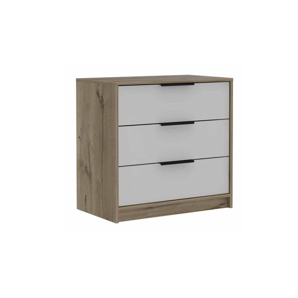 RTA DESIGN - Cómoda san antonio Café Claro y Blanco con Tres Cajones Multiusos