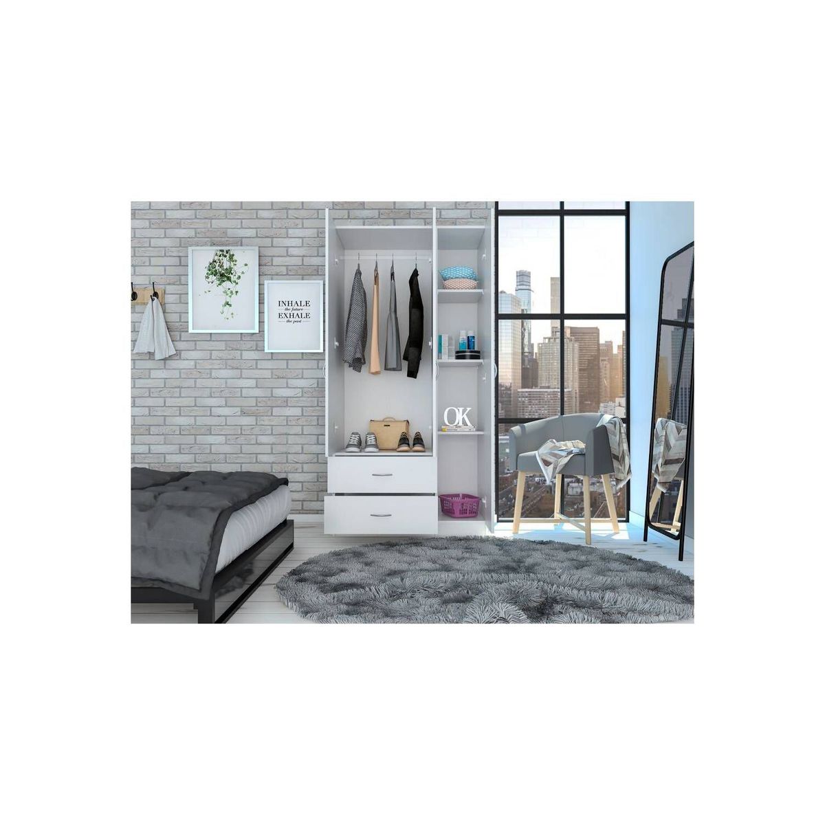 RTA DESIGN - Closet américa blanco con dos cajones