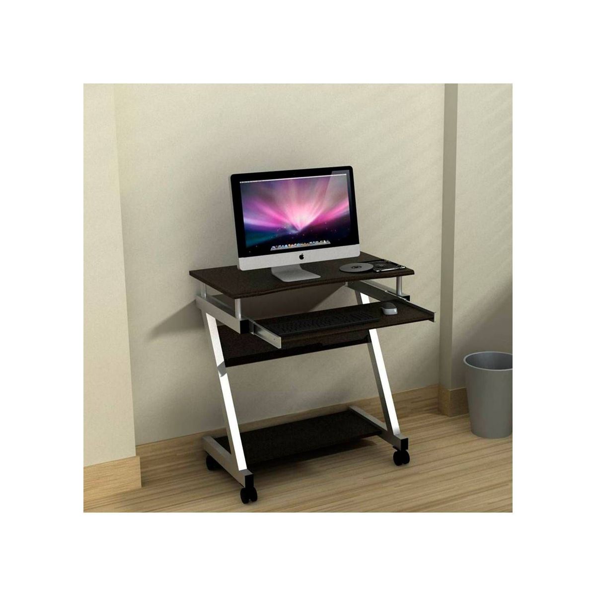 RTA DESIGN - Escritorio negro con ruedas