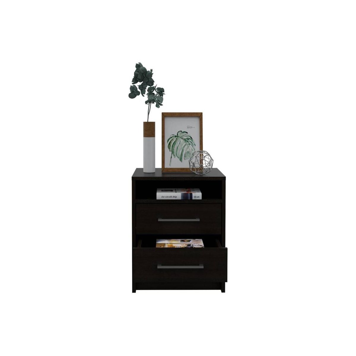 RTA DESIGN - Mesa de noche kane beige con dos cajones multiuso