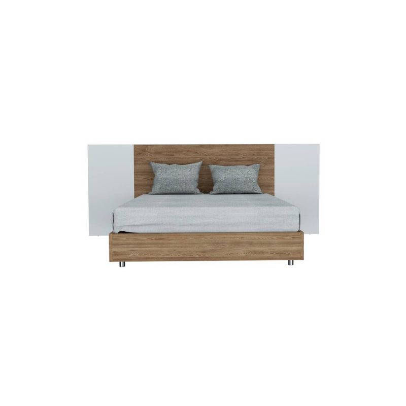 RTA DESIGN - Cama doble fioti miel y blanco incluye cabecera
