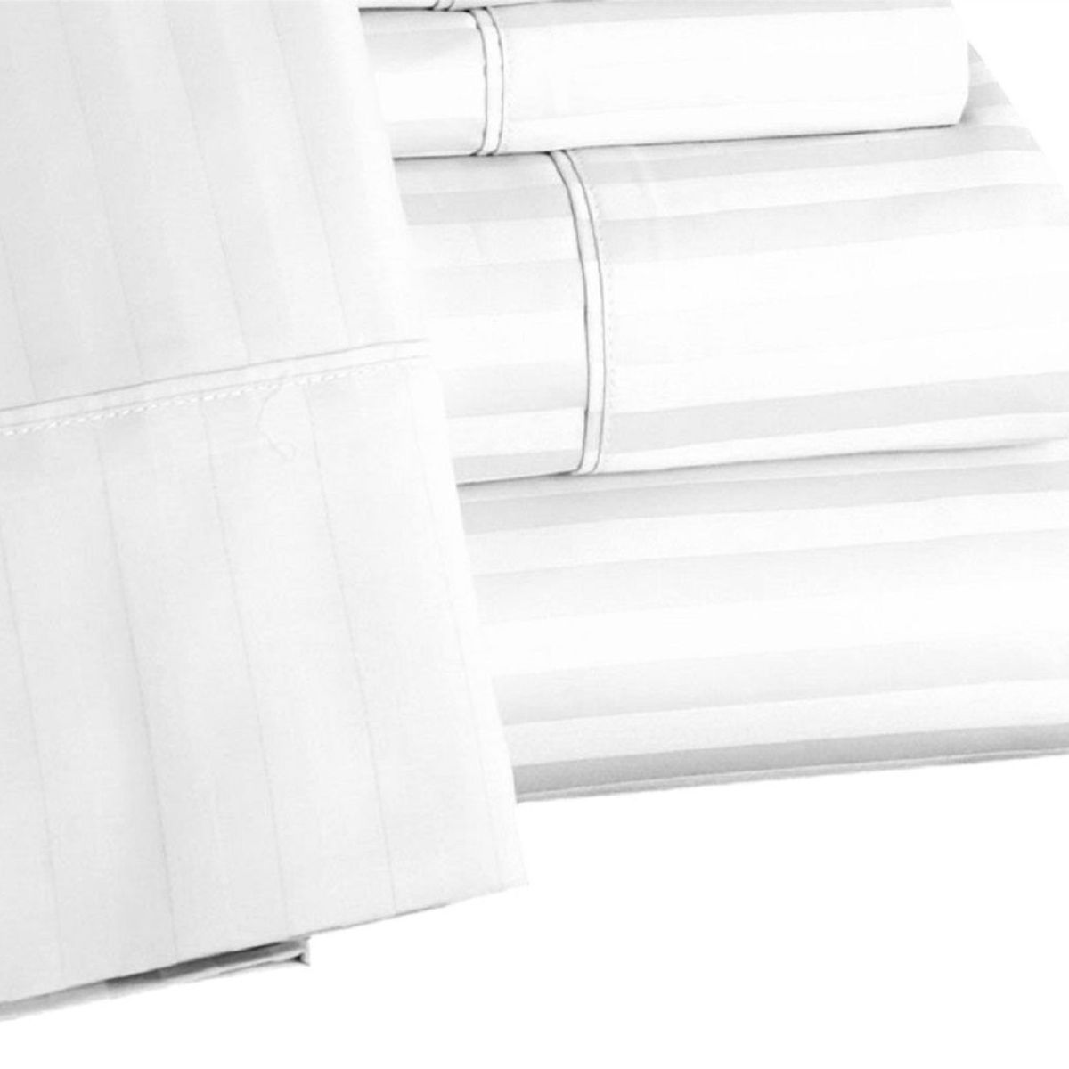 VOYPRE - Juego de Sábanas 420 hilos 100% Algodón Paquistaní Tamaño Doble Blanco