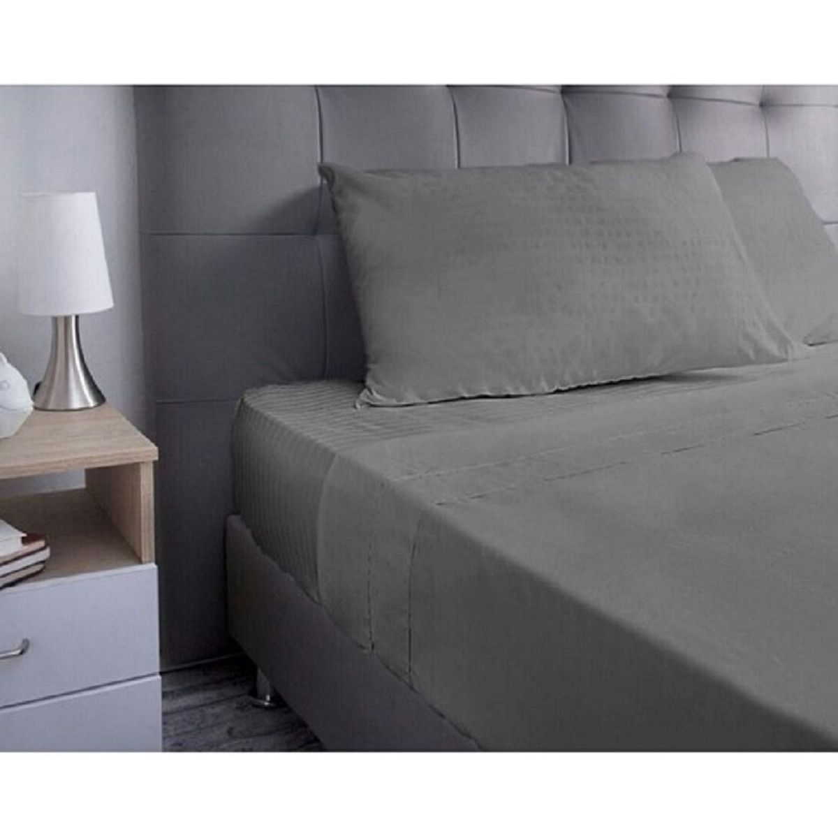 VOYPRE - Juego de Sábanas Tamaño Queen Unicolor Gris