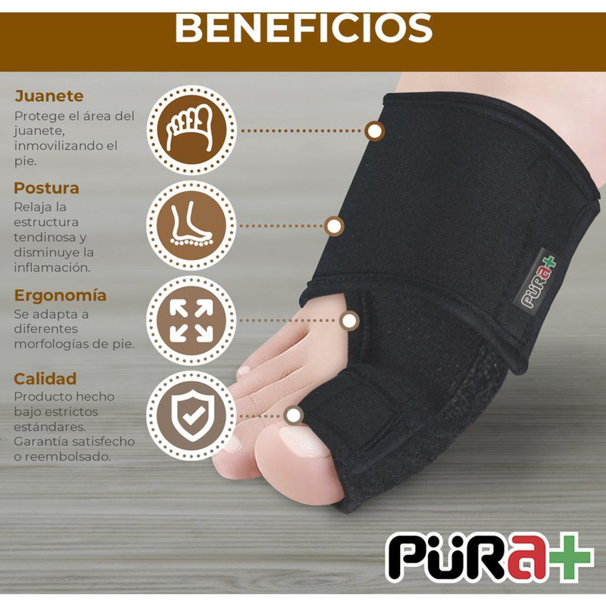 PURA - Corrector juanete neopreno nocturno