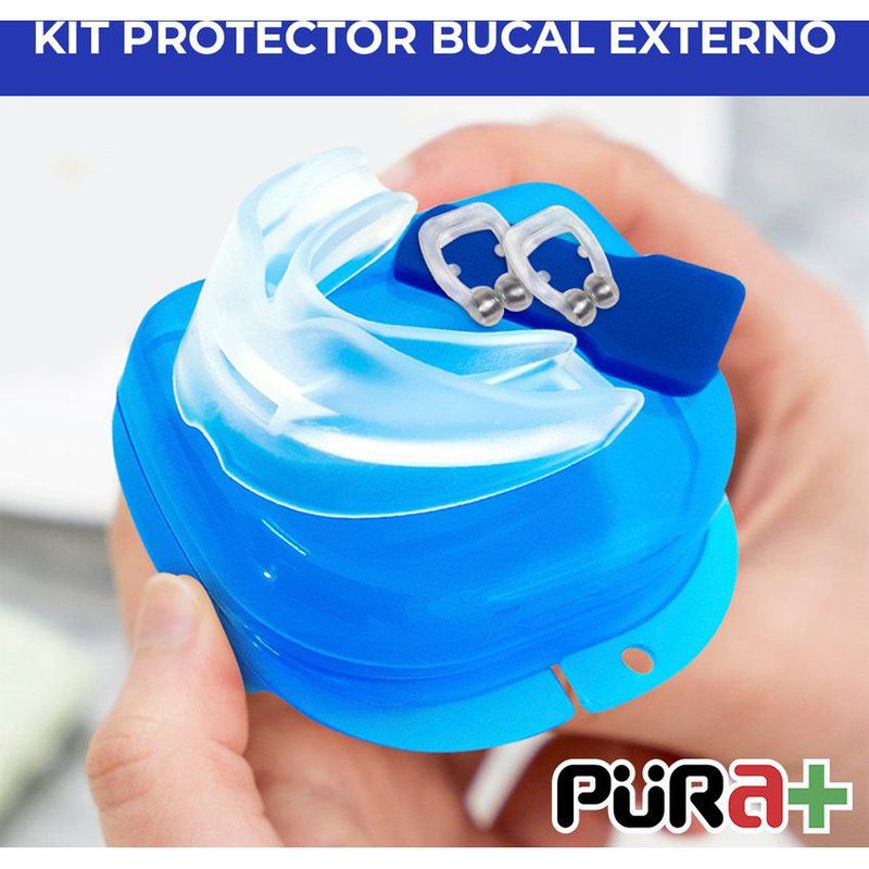 PURA - Kit antirronquidos pura doble pieza dental 2 clips nariz-