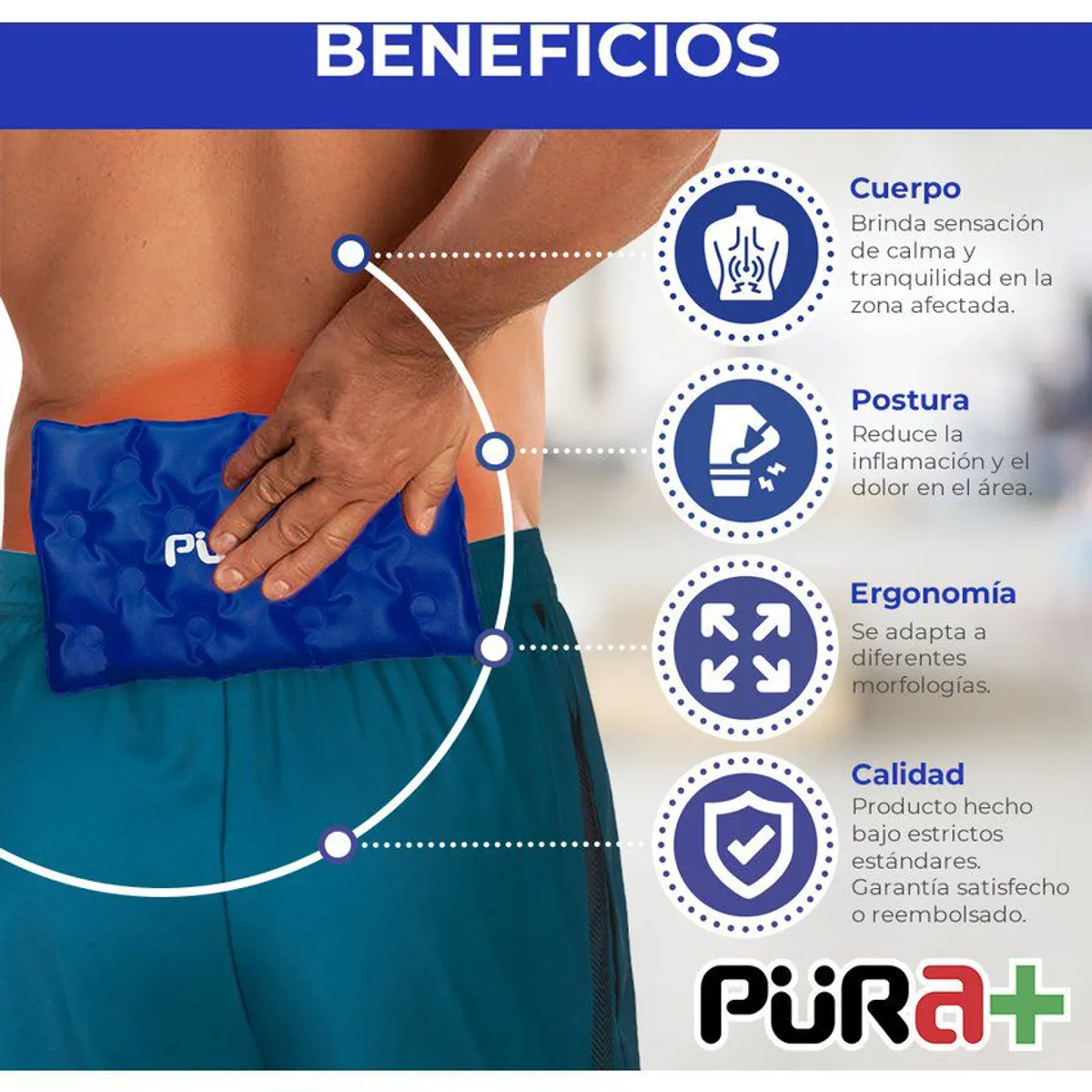 PURA - Almohadilla compresa térmica gel frio calor