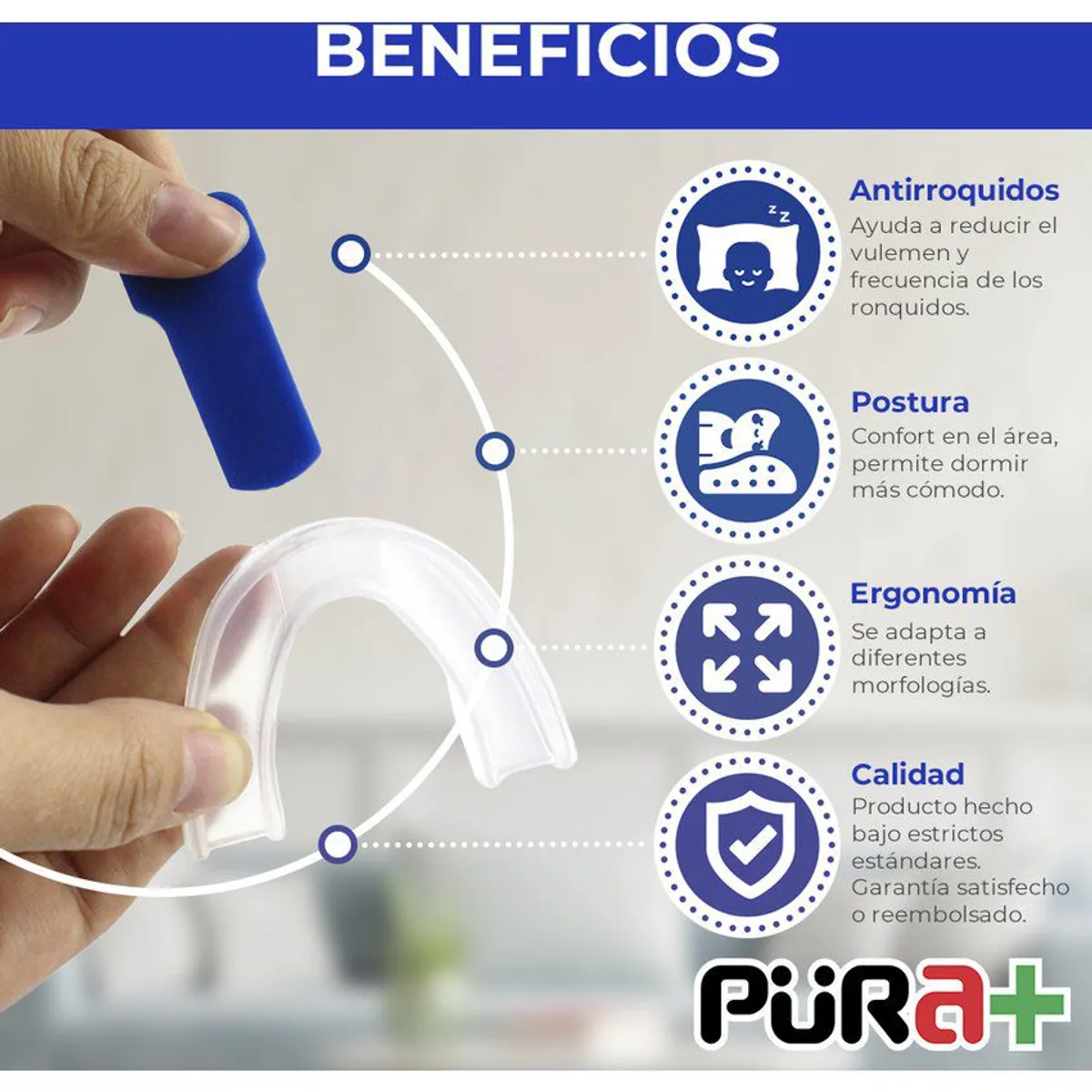 PURA - Antirronquidos bucal ferula bruxismo marca pura