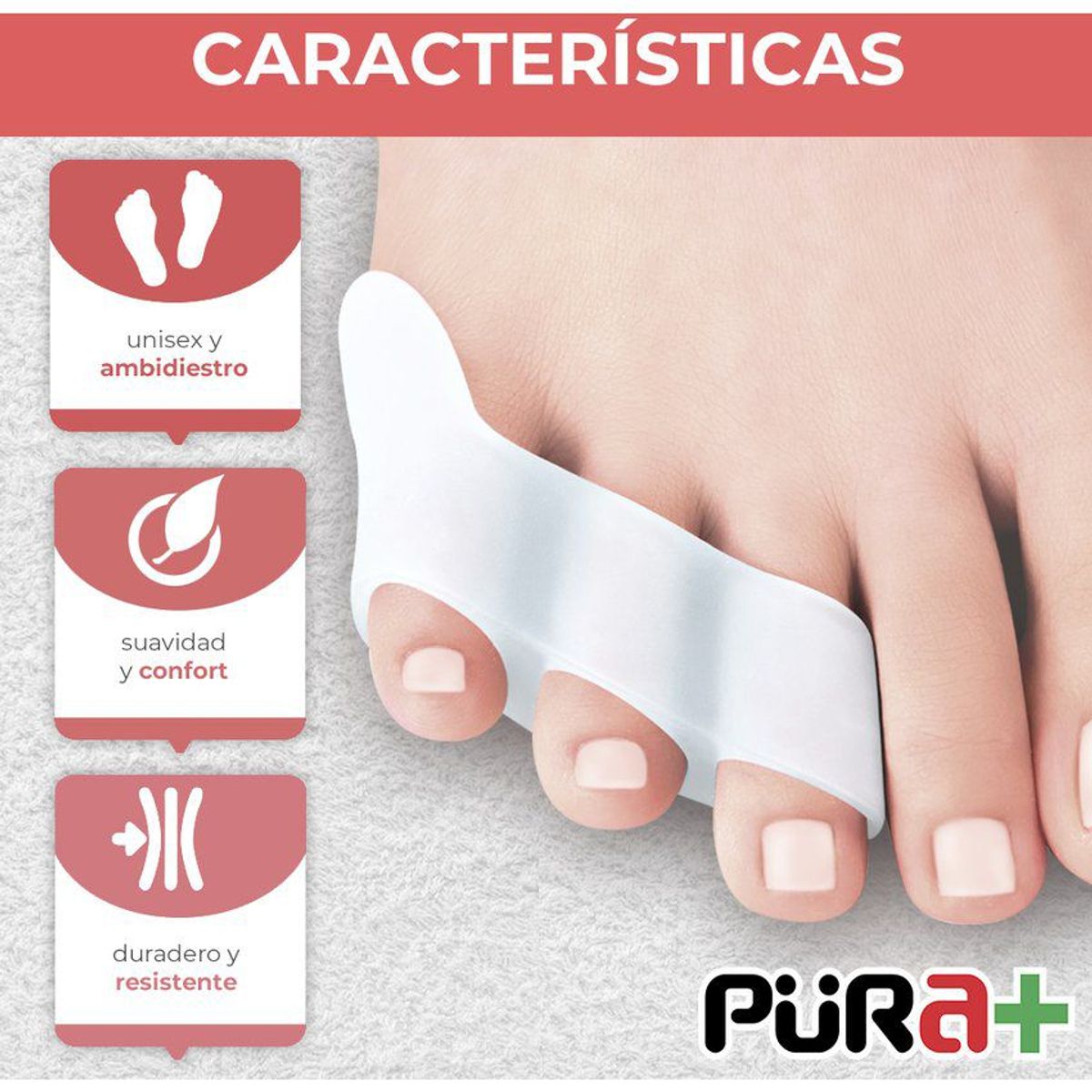 PURA - Protector juanete ortopédico separador 3 dedos