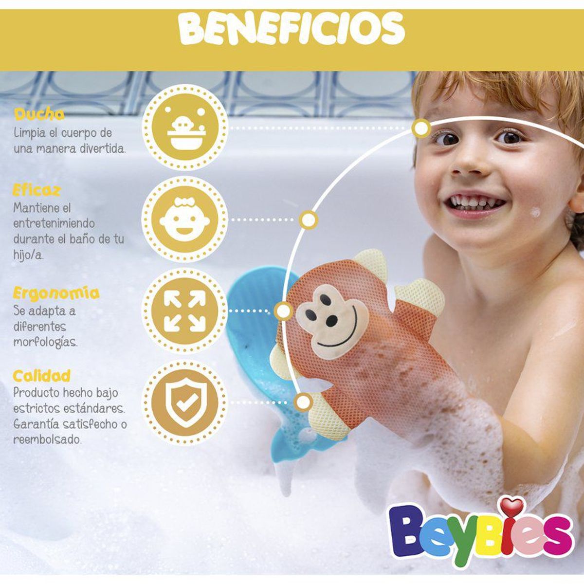 PURA - Guante esponja baño bebe beybies