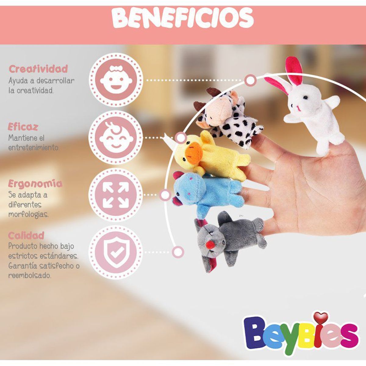 PURA - Títeres dedos animales didácticos