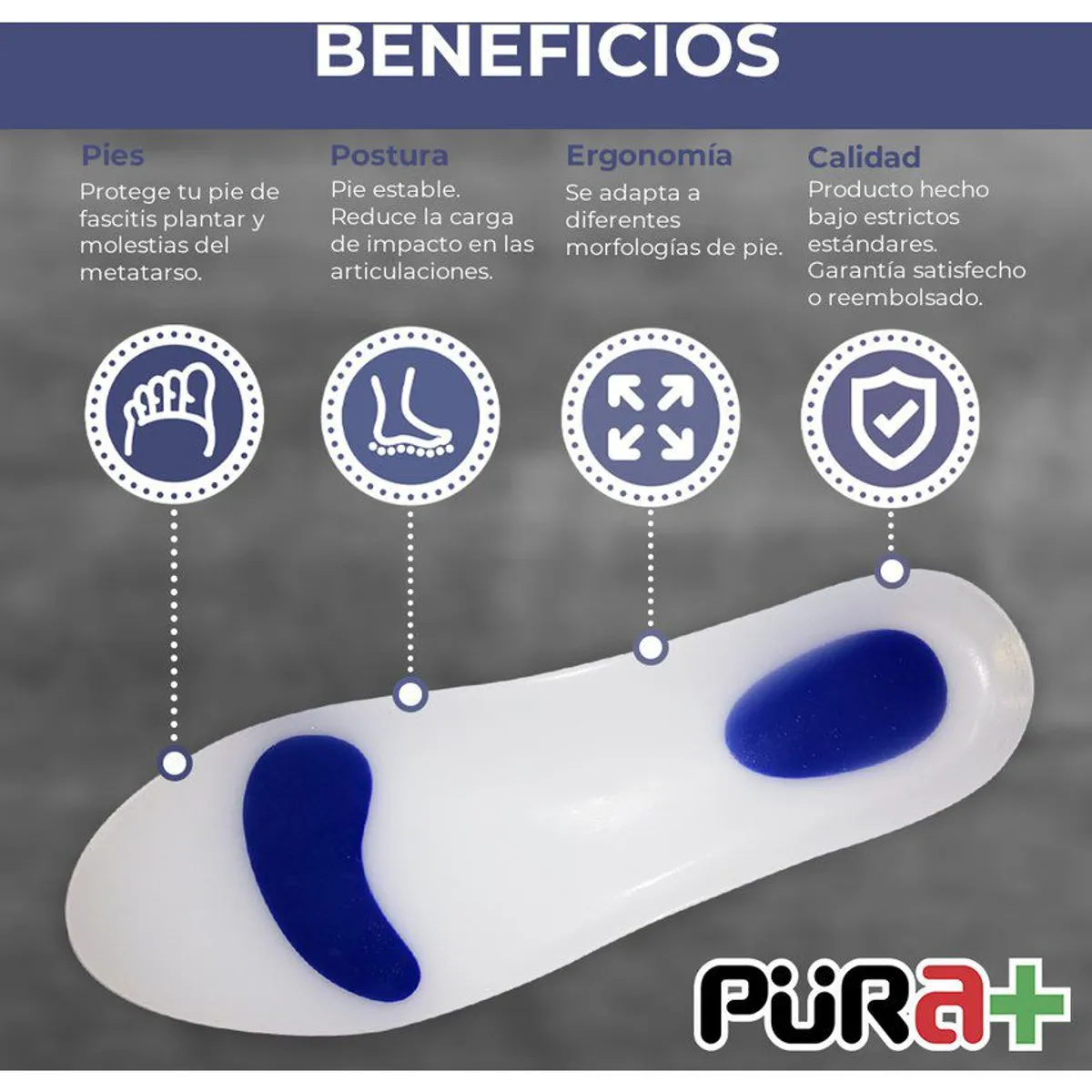 PURA - Plantillas ortopédicas zapatos silicon polygel ultra