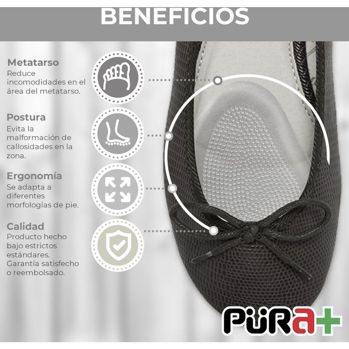 PURA - Plantilla puntera tacon gel