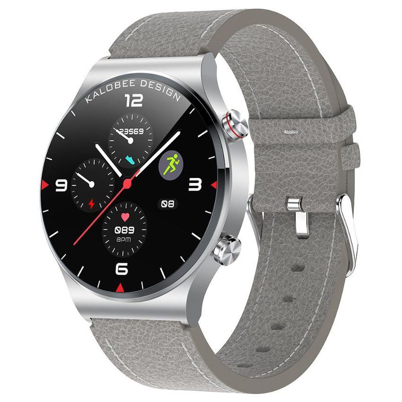 MOBULA - Smartwatch reloj inteligente mobulaa sk6 deportivo plateado cuero gris