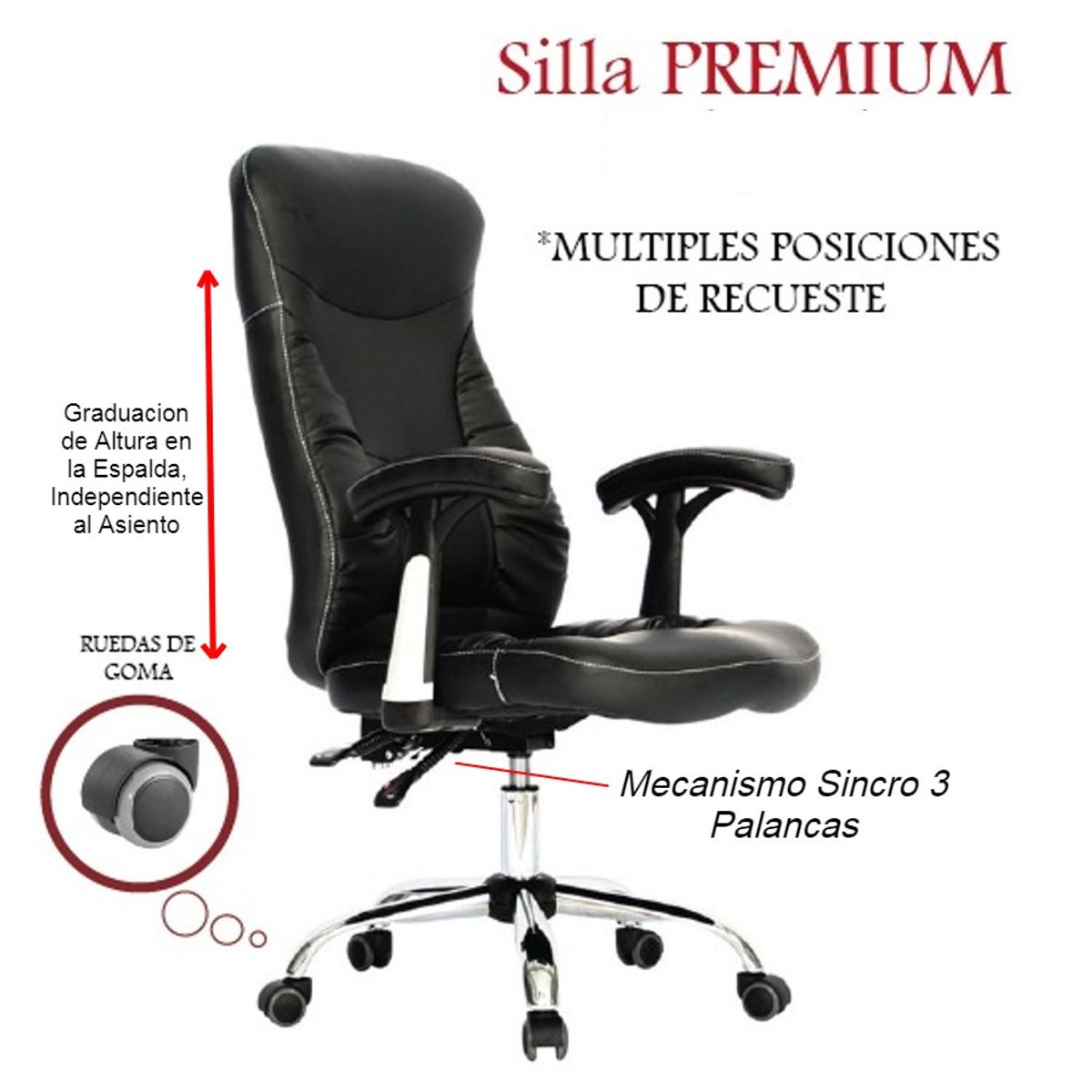 MUEBLESYA - Silla de Oficina Ergonómica EL COPEY