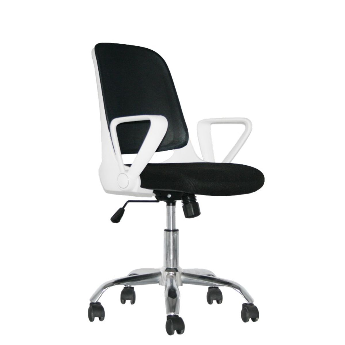 MUEBLESYA - Silla de Oficina y Escritorio El Agrado Mecanismo Basculante Brazos Fijos Ruedas Nylon y Base Cromada