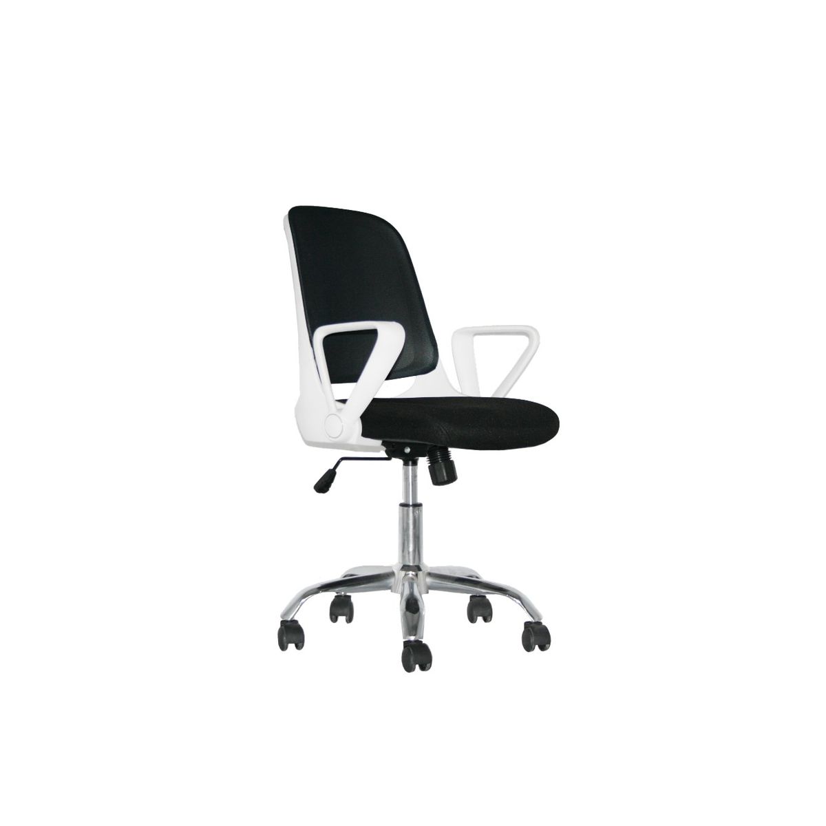 MUEBLESYA - Silla de Oficina y Escritorio El Agrado Mecanismo Basculante Brazos Fijos Ruedas Nylon y Base Cromada