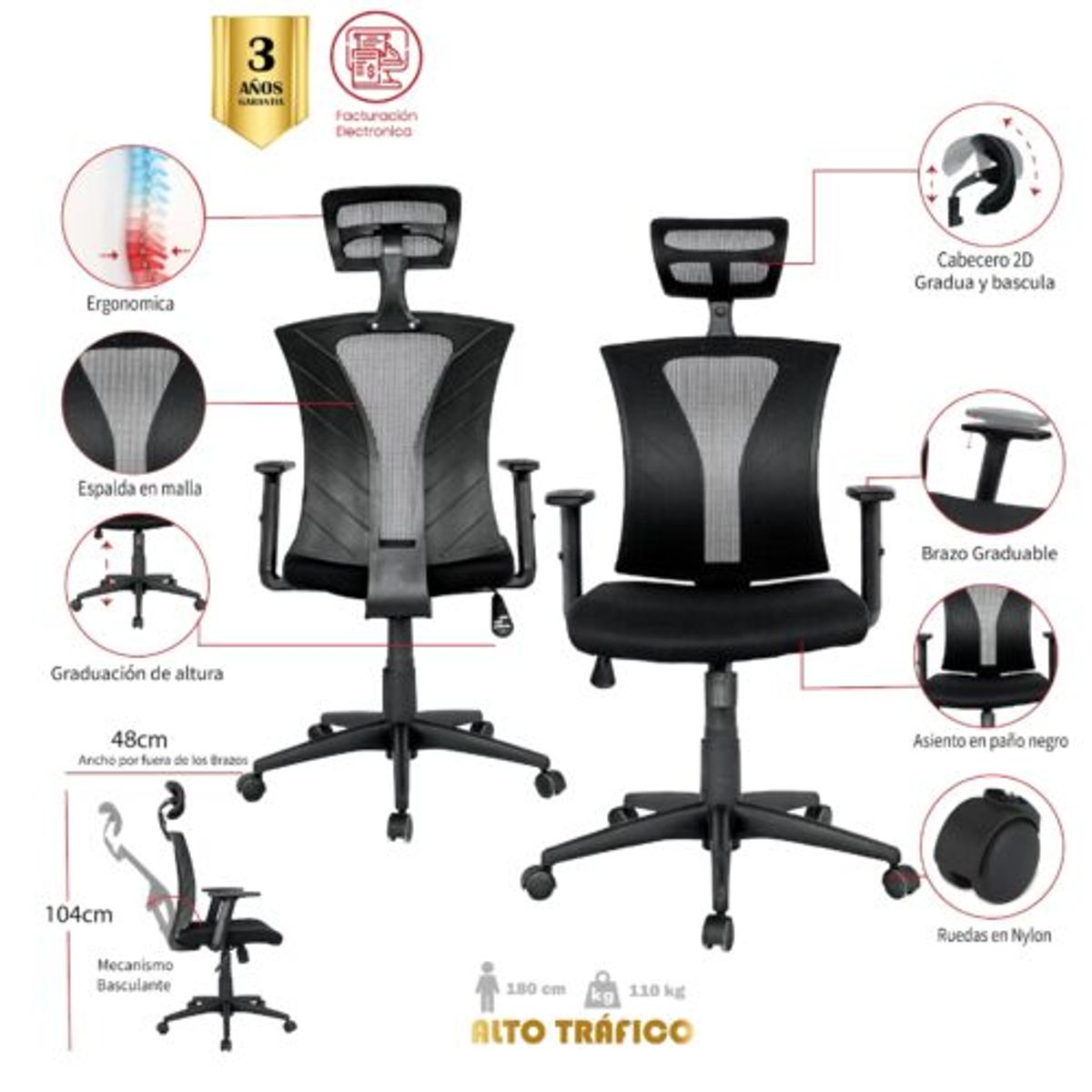 MUEBLESYA - Silla de Escritorio y Oficina el Paujil Praga Presidente