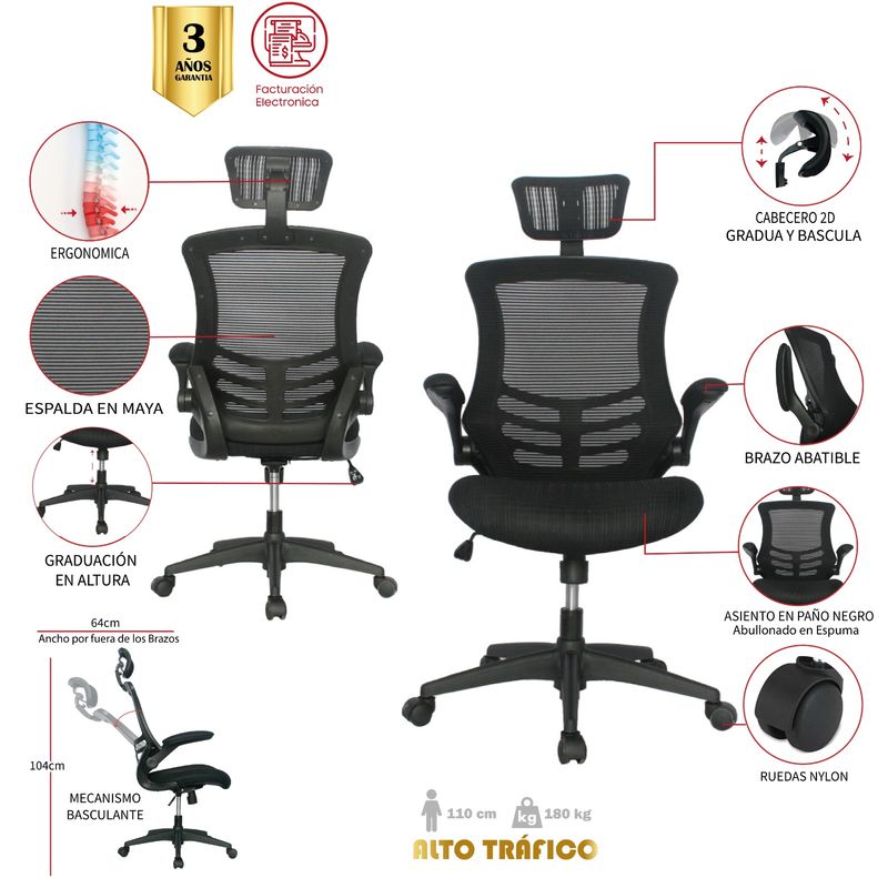 MUEBLESYA - Silla de Oficina Tubara