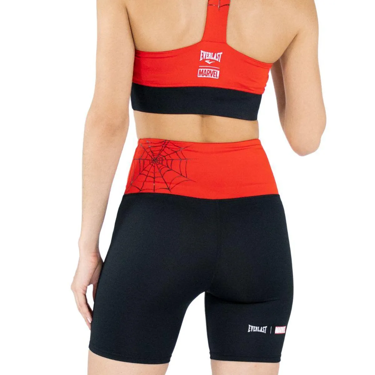 EVERLAST - Short Biker Everlast Spiderman Mujer-Negro/Rojo