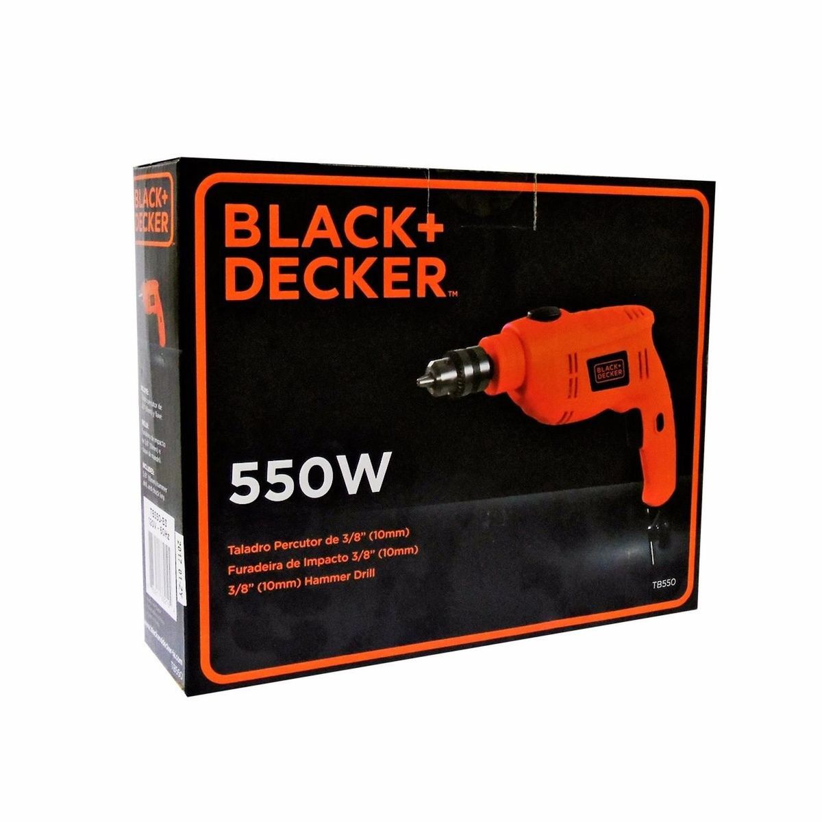 BLACK+DECKER - TALADRO PERCUTOR 3/8 PULG 550W BLACK AND DECKER TB550-B3.---_.