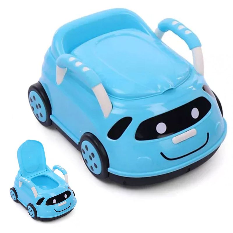BOOGY - Vasenilla mica potty diseño carro bebe manija azul