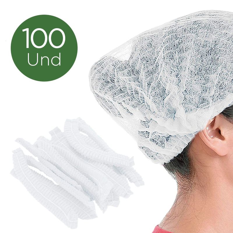 UKAINT - Gorro quirúrgico oruga desechable blanco x 100 unidades