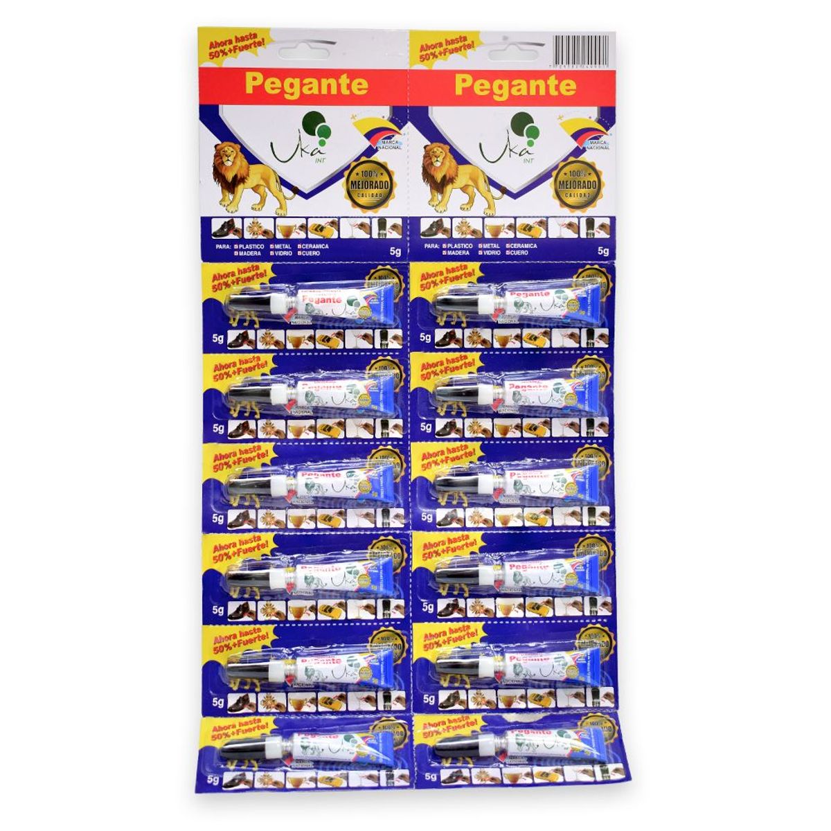 UKAINT - Pegante instantáneo super blue Tira x 12 unidades