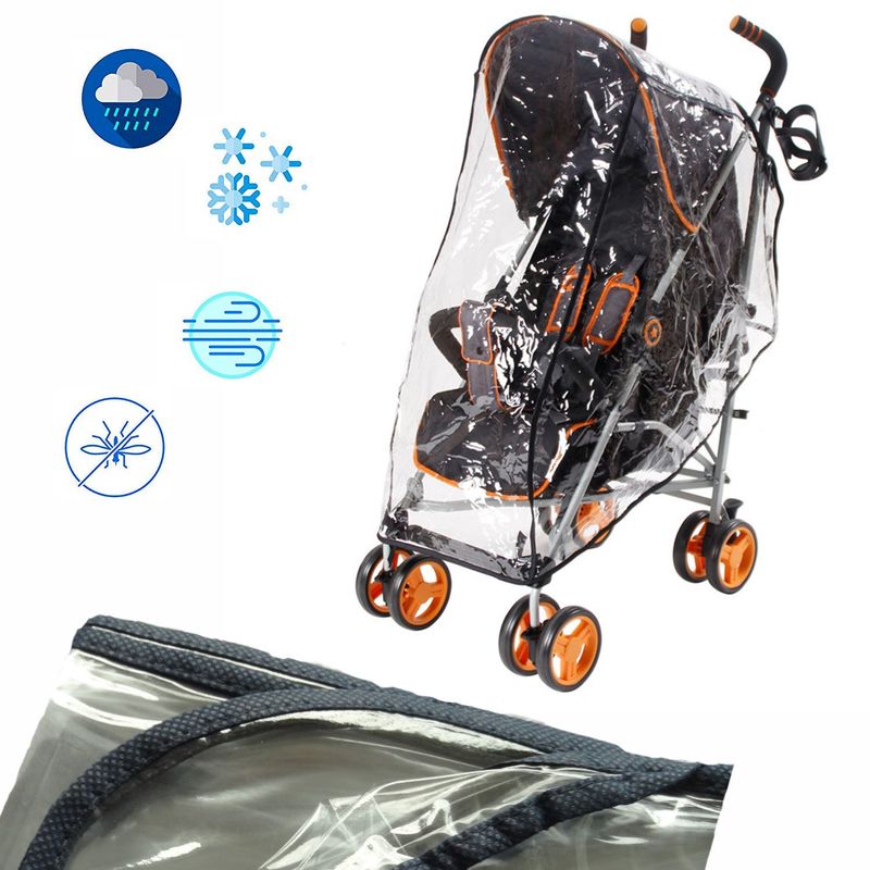 GENERICO - Forro plástico protector de lluvia paseador para bebe negro