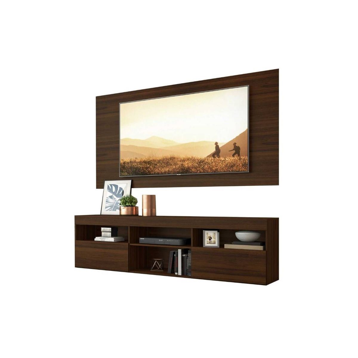 AKIVOY - Mesa Con Panel Florida Para TV 65 Pulgadas Color Madera