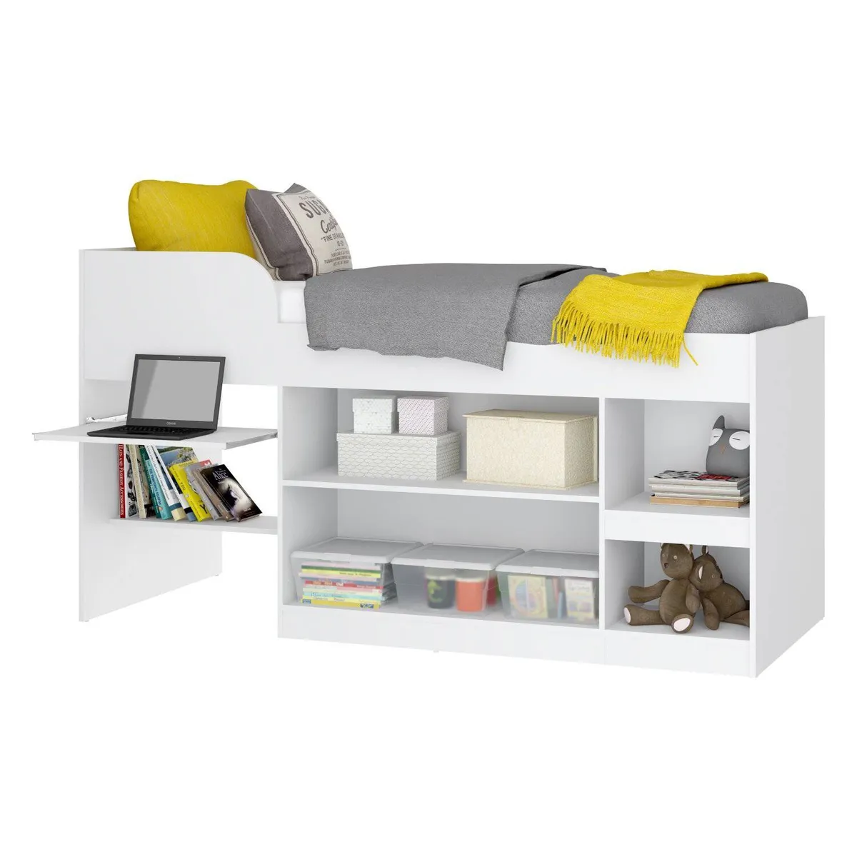 AKIVOY - Cama multifuncional Color Blanco Tipo Escritorio
