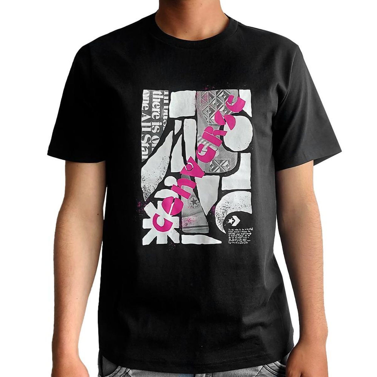 CONVERSE - Camiseta Converse Vintage Ad Unisex-Negro