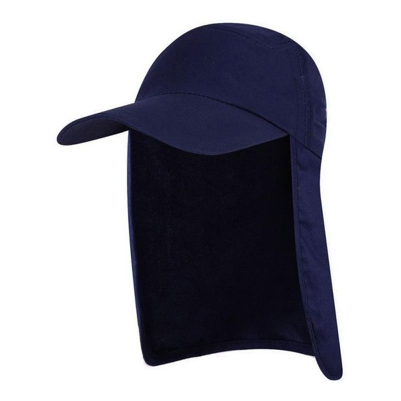 VELBROS - Gorra Cachucha Safari Protector Cuello Capa Viaje Sol Chavo - Azul oscuro