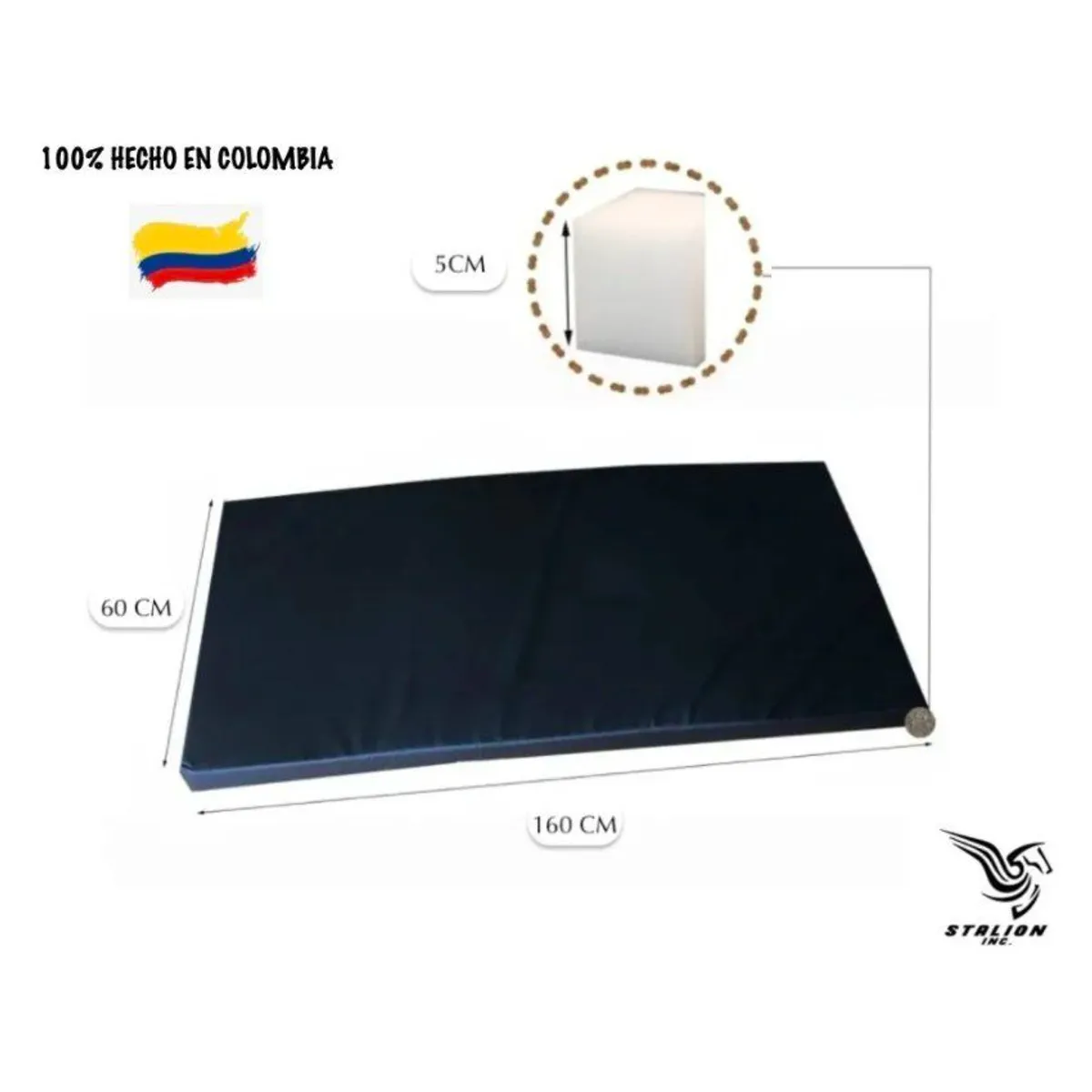 STALION - Colchoneta camping plegable impermeable 60 X 160 X5 CMS