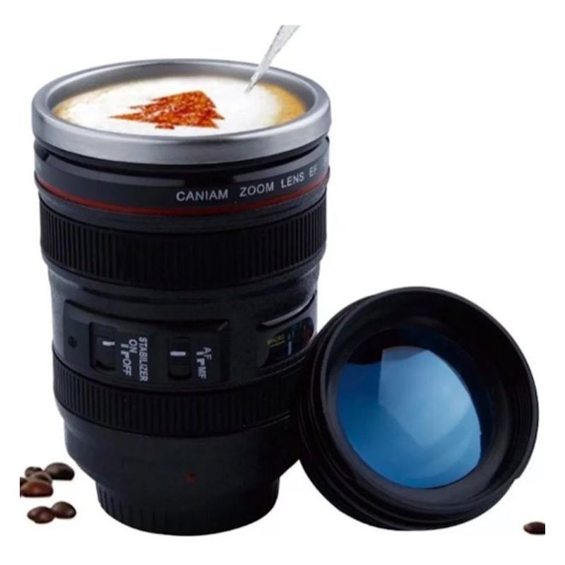 Vaso Mug Lente Camara Termo Antideslizante Taza Pocillo GENERICO