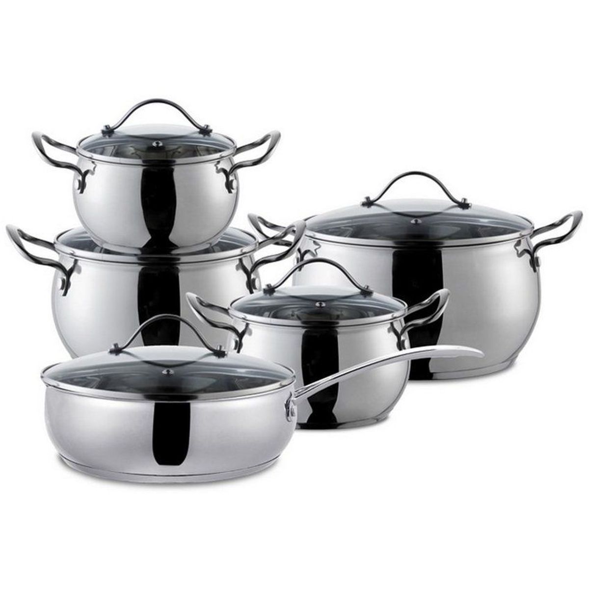 ILKO - Batería De Cocina 10 Pzas Ilko 1123899 -Plateado.