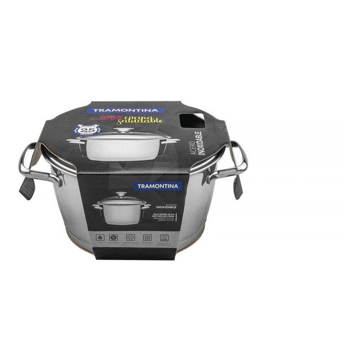 TRAMONTINA - Olla 3.1 L Allegra Tramontina 62654/020 -Plateado.