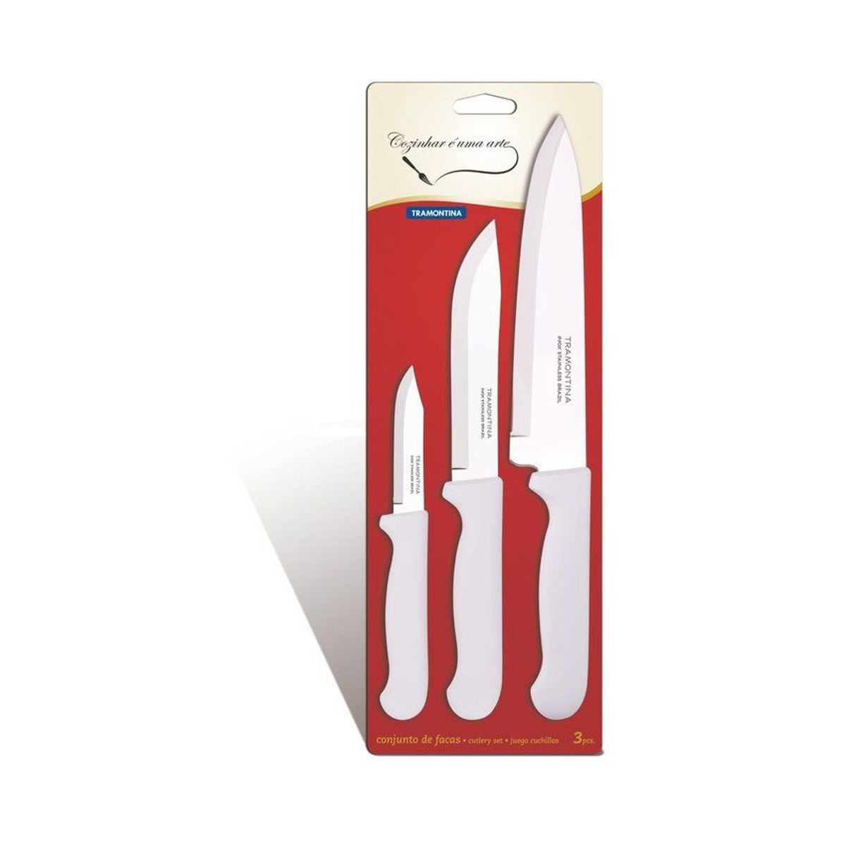 TRAMONTINA - Set De 3 Cuchillos Condor Tramontina 23099/856 -Blanco