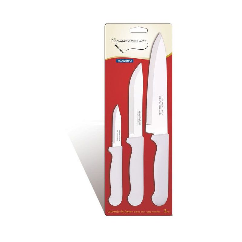 TRAMONTINA - Set De 3 Cuchillos Condor Tramontina 23099/856 -Blanco