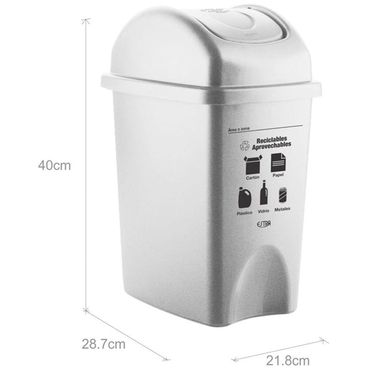 ESTRA - Papelera Vaivén 10L Estra 4-1042502 -Blanco