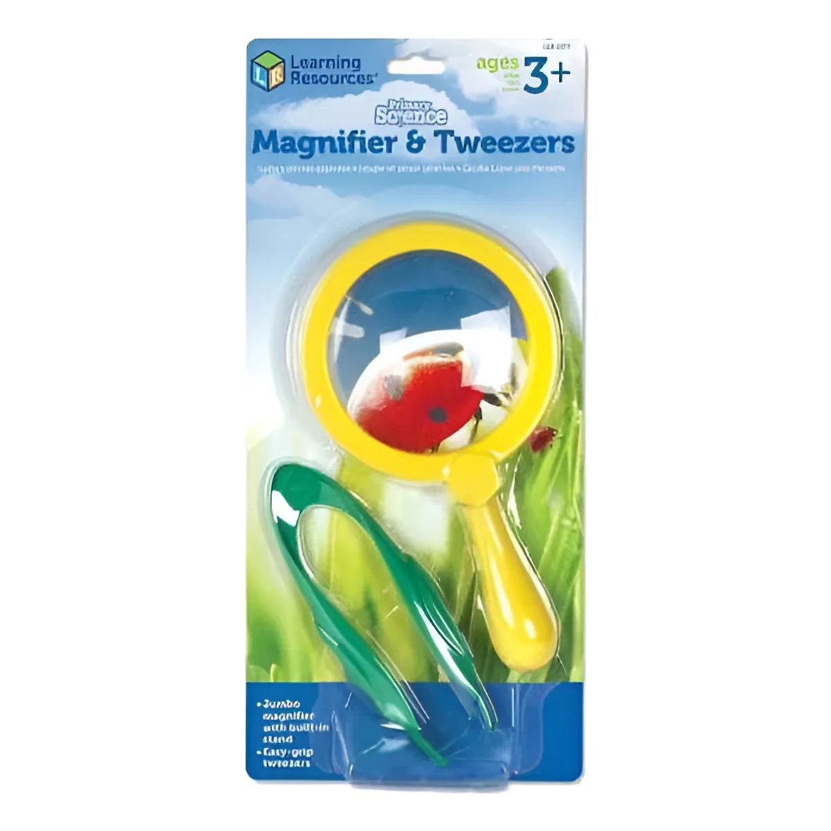 LEARNING RESOURCES - Pinza sensorial y lupa azul para niños niñas stem