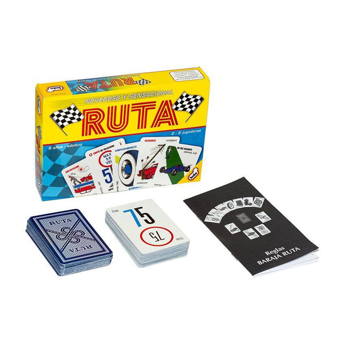 JUGANDO Y EDUCANDO - Juego de mesa cartas ruta original con bandeja de juego niños adultos