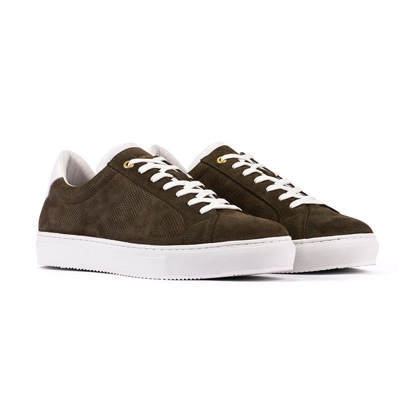 OVERSTATE - Tenis Casuales en Cuero Gamuza Overstate  Verde