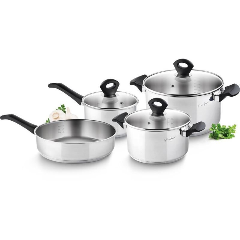 LAMART - Batería 7pz Lamart LT1110 Cocina Acero inoxidable Set Juego de Ollas
