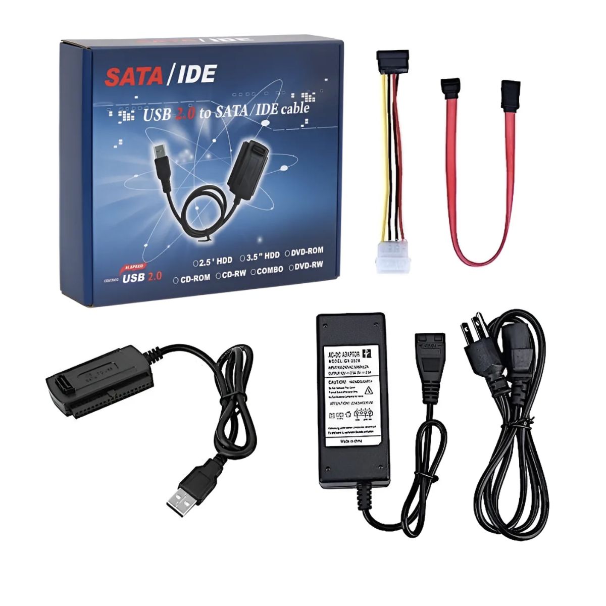 GENERICO - Cable convertidor sata a usb  ide a usb disco duro 2.53.5
