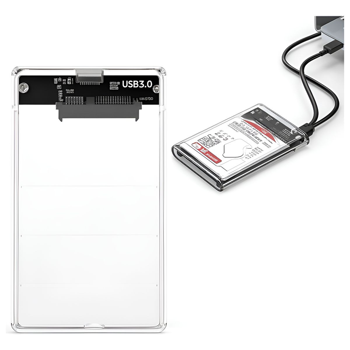 GENERICO - Caja disco duro hdd de 2.5 + cable adaptador usb a sata