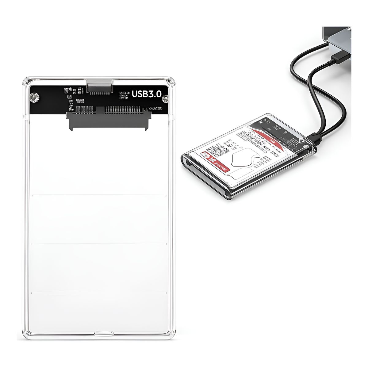 GENERICO - Caja disco duro hdd de 2.5 + cable adaptador usb a sata